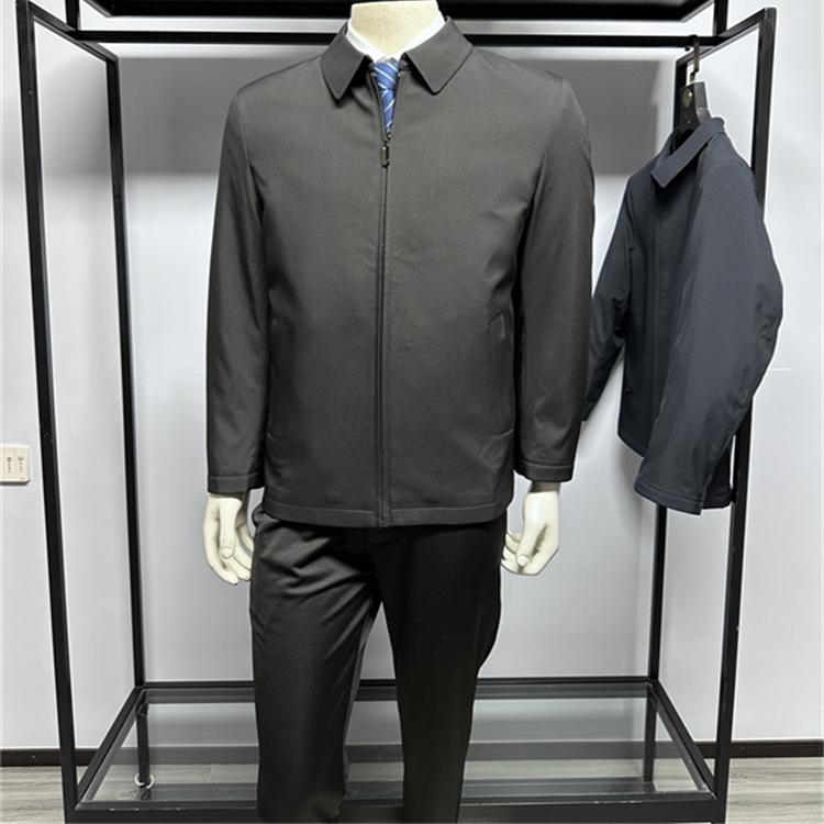 铭盛缘商务翻领休闲常规羽绒服男