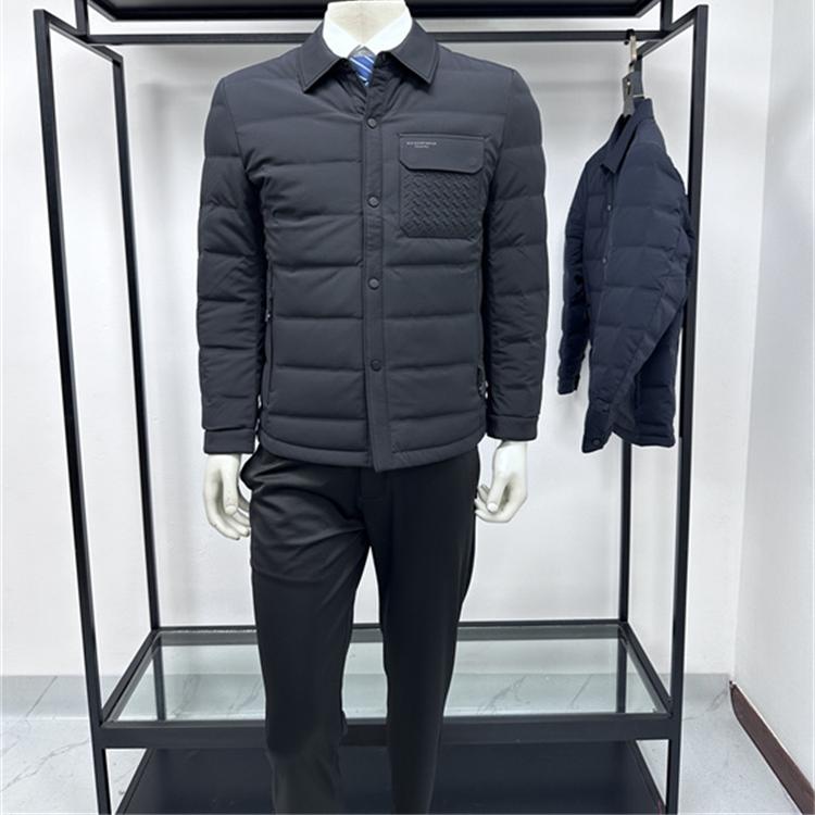 商务休闲翻领短款鹅绒服男