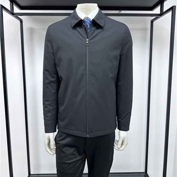 高品质脱卸兔毛内胆翻领短款