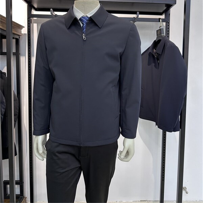 轻薄款商务休闲翻领鹅绒服