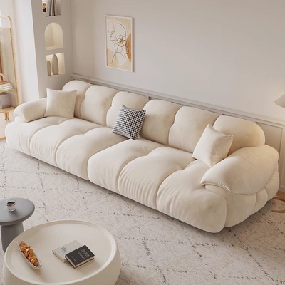 奶油风云朵沙发客厅小户型直排简约网红佛山家具2025新款布艺沙发