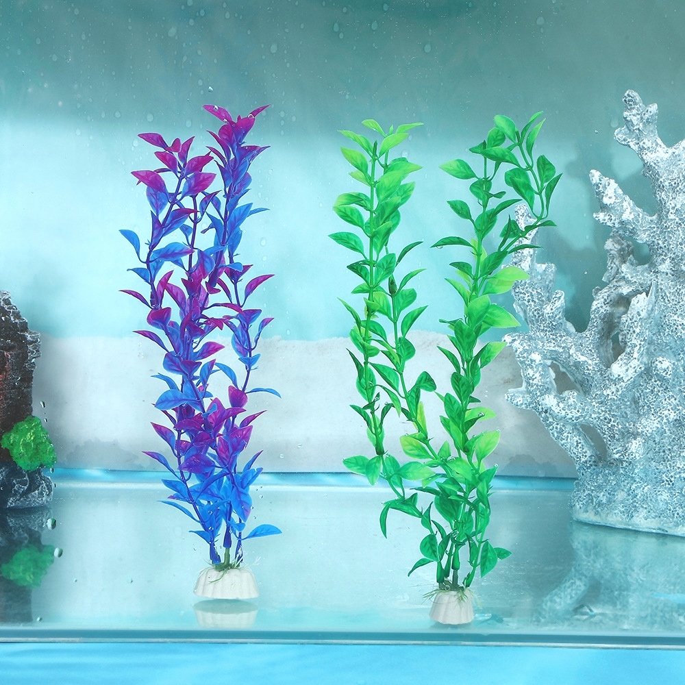 水族用品塑料底座假水草摆件鱼缸造景装饰长款PP仿真海草布景绿植