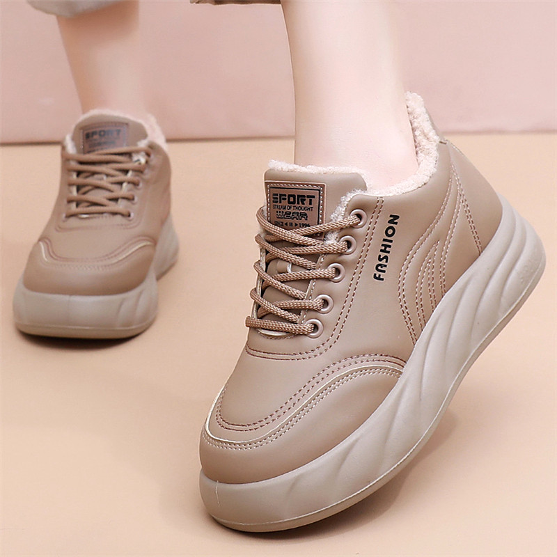 冬季新款加绒保暖棉鞋女轻便厚底中跟老北京布鞋软底妈妈鞋松糕鞋