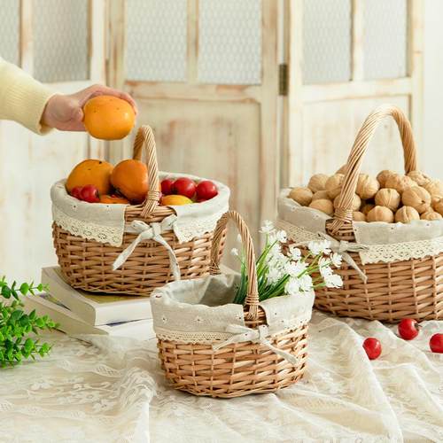 其他家柳编筐把手篮采摘