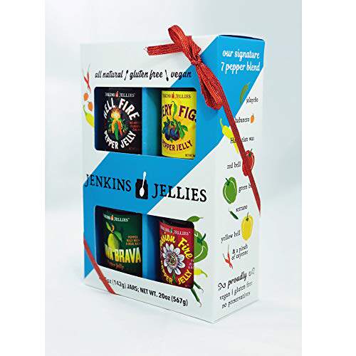 jenkins jellies pepper jelly, mini gift set, 4 fl