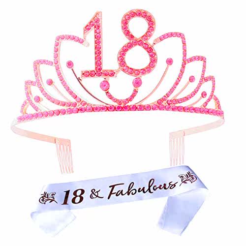 18th birthday tiara and sash,18th birthday gifts fo