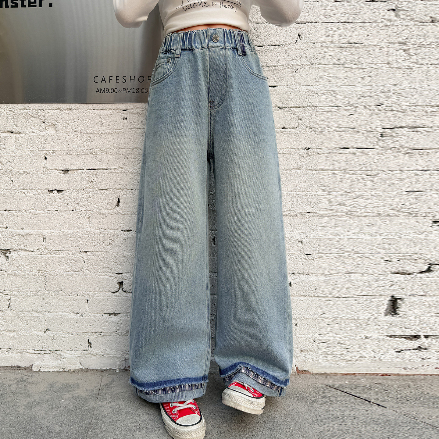 女童时尚牛仔裤2026春装新款韩版中大童洋气百搭裤子潮儿童阔腿裤,童装/婴儿装/亲子装,儿童牛仔裤,淘宝优惠券,粉丝福利购,淘宝优惠卷