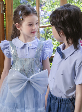 甜美公主风小学生合唱短袖服