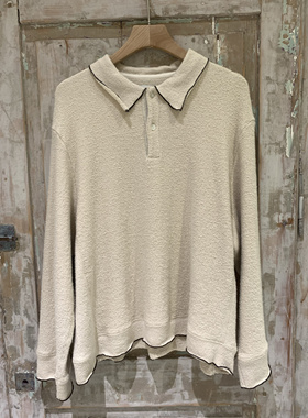 现货 ASEEDONCLOUD男女同款中性新款翻领POLO领长袖套头休闲毛衫