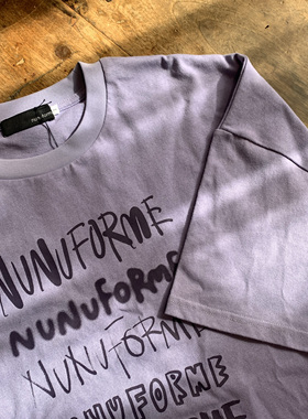 现货日本nunuforme 小众设计复古印花宽松休闲短袖T恤