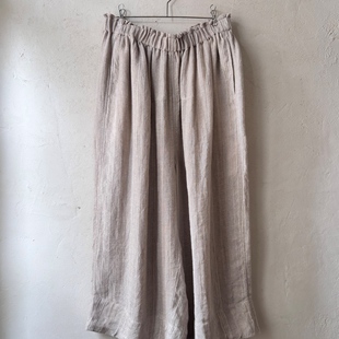 日本Factory亚麻条纹裤 子