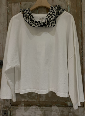 现货Factory日本小众设计棉中袖白色短T