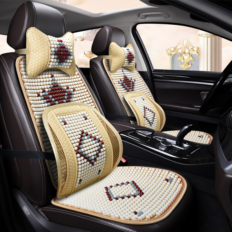 汽车坐垫夏季凉垫通风透气树脂玉石座垫夏天冰凉非木珠单片凉席垫