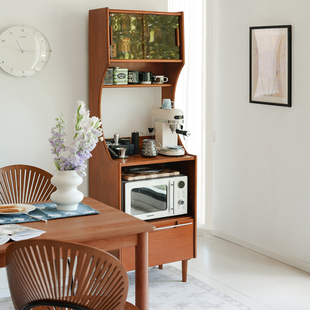 浮生记/实木中古餐边柜靠墙一体置物柜储物咖啡角小边柜成品柜子