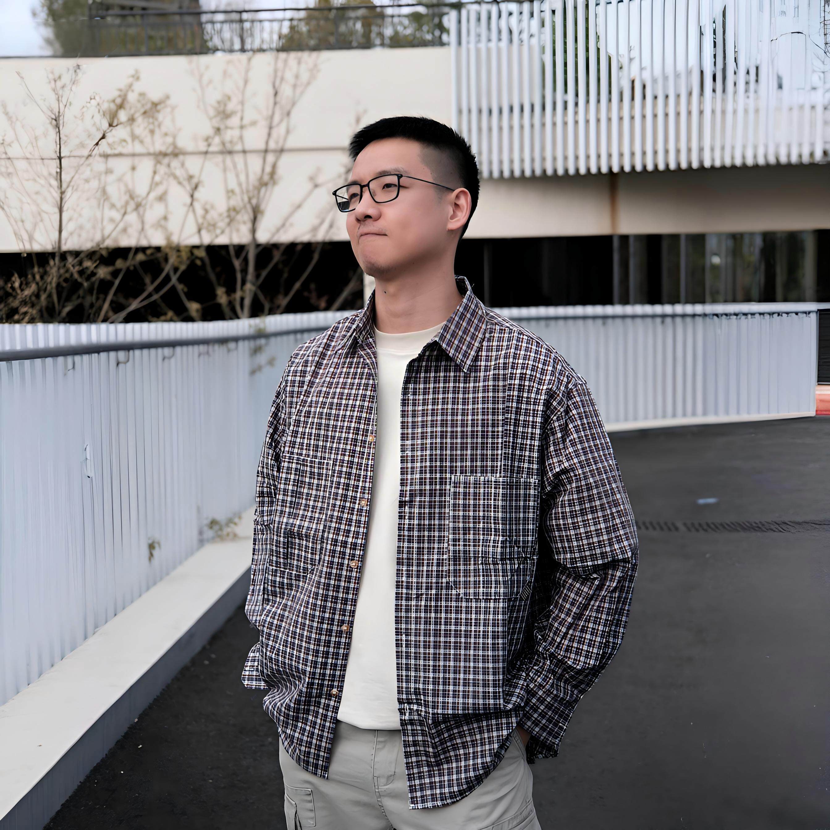 JacPick英伦棕色格子衬衫·纯棉宽松百搭长袖衬衫男士休闲英伦风