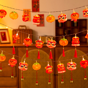 新年灯笼串灯挂件2026马年新款卡通氛围灯春节装饰室内过年挂饰品