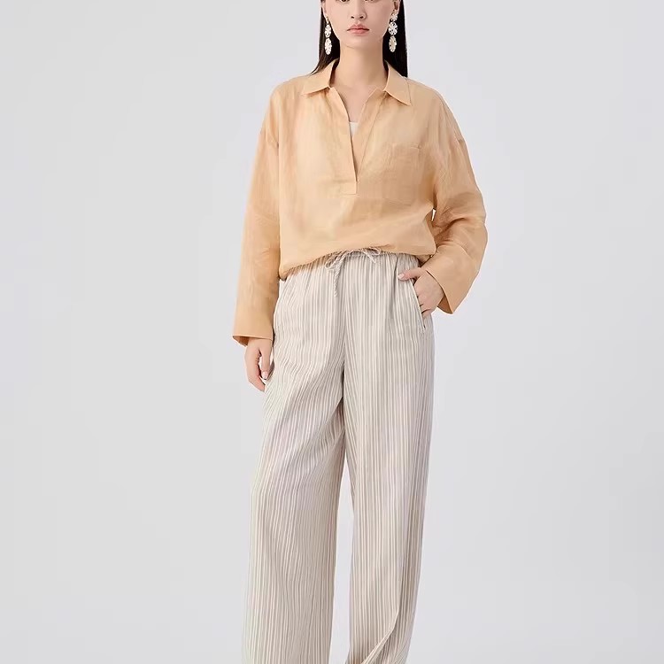 哥家专柜商场同款2025新款时尚百搭宽松显瘦长袖衬衫女装530074