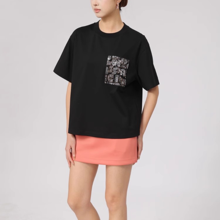 哥家商场同款2025夏时尚新款休闲半袖上衣短袖圆领宽松T恤530088