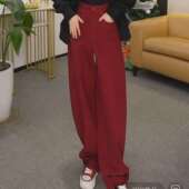 2026春季 新款 高腰显瘦阔腿牛仔弯刀裤 哥家商场同款 休闲裤 女510084