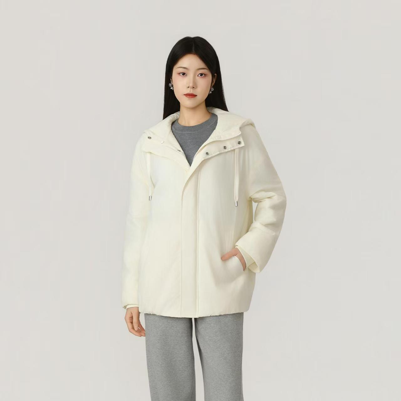 哥家商场同款2025秋冬新款休闲时尚新雪丽保暖连帽棉服外套140052