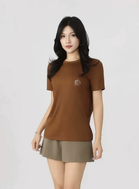 哥家商场同款2026夏季薄款新款宽松休闲圆领上衣短袖T恤女530061
