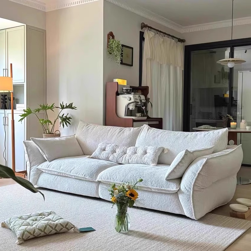 法式复古奶油风布艺沙发