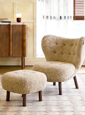 小佩特拉休闲椅法式复古中古风客厅单人阳台休闲懒人沙发