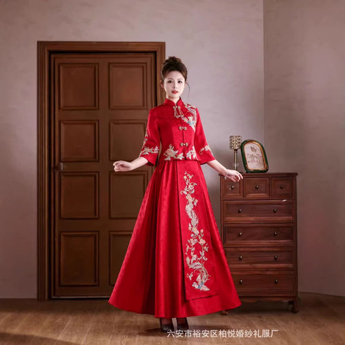 中袖薄秀禾服新娘敬酒服显瘦礼服