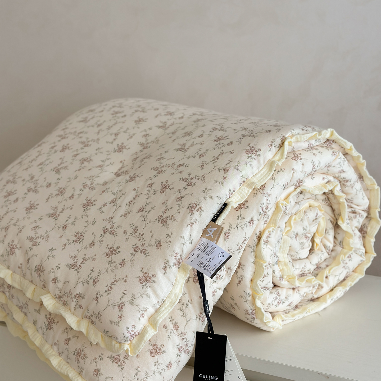 韩式小碎花100%全棉春秋被子保暖