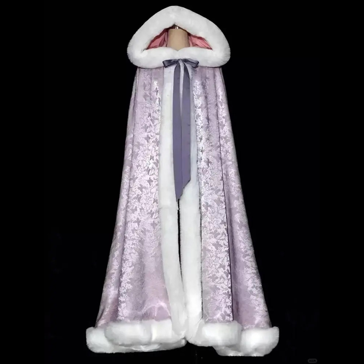 2025新款古装保暖连帽紫色斗篷汉服古风重工暗纹加绒大氅披肩外套,女装/女士精品,汉服套装,淘宝优惠券,粉丝福利购,淘宝优惠卷