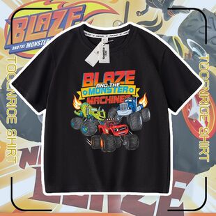 旋风战车队衣服男童短袖t恤夏季中大童半袖女童上衣儿童休闲童装
