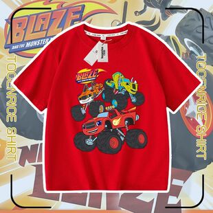 旋风战车队飚速衣服男童短袖t恤夏季潮童装男宝宝儿童半袖休闲装