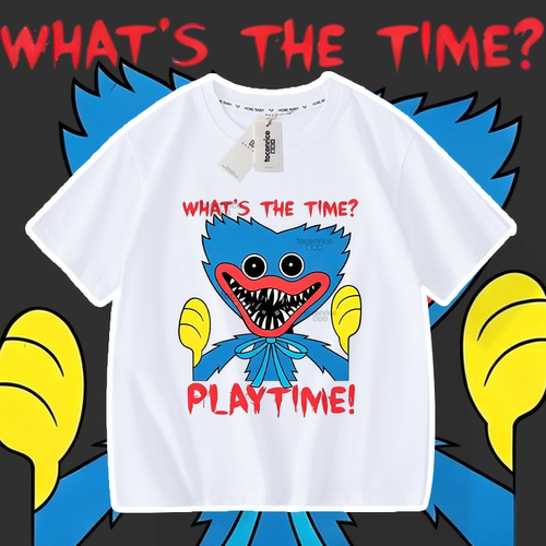 Poppy Playtime蓝猫波比的游戏时间t恤男童短袖夏季ins潮儿童衣服