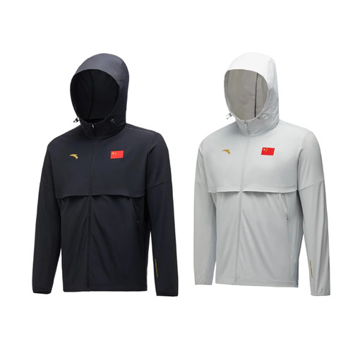 正品安踏国家队国旗款跑步风衣