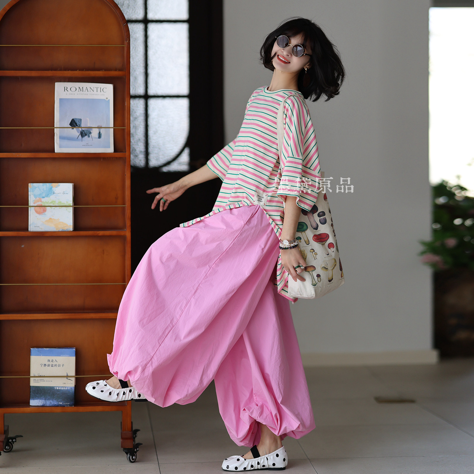 墨黛原品女装2026春新品文艺纯棉灯笼花苞裙裤文艺垂坠阔腿裤