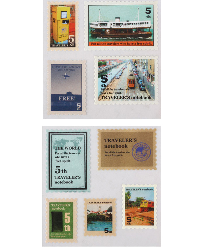 日式旅行邮票复古手账装饰贴纸