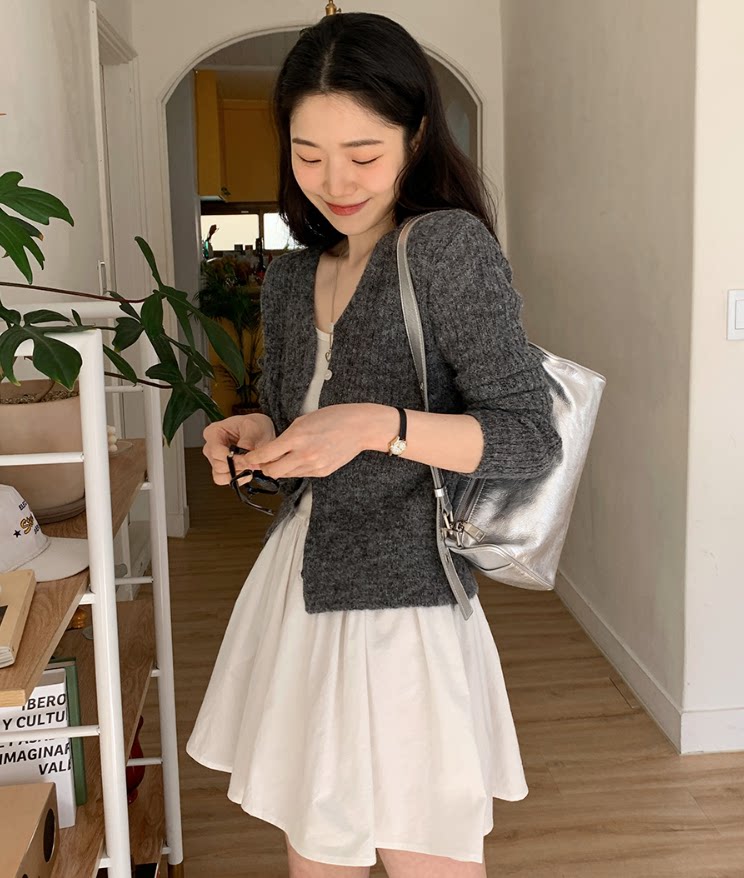 【cuckoo】韩国官网代购 阿尔巴卡羊毛针织开衫 from beginning