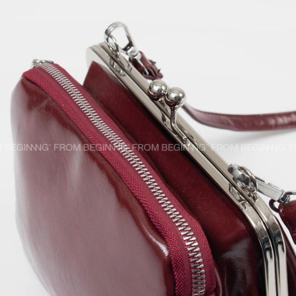 【cuckoo】韩国官网代购 from beginning 复古红色口金包单肩包