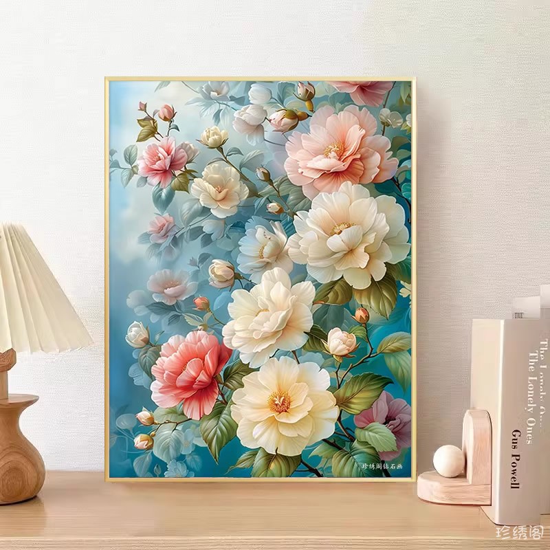 5d植物花卉钻石画2026新款满钻小清新花朵粘砖贴钻十字绣花开富贵