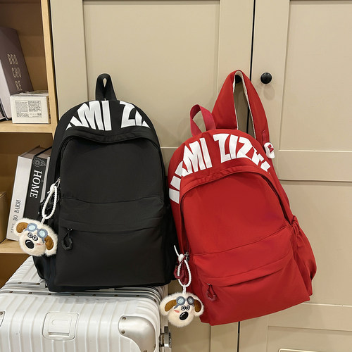 小众设计字母双肩包轻便学生书包