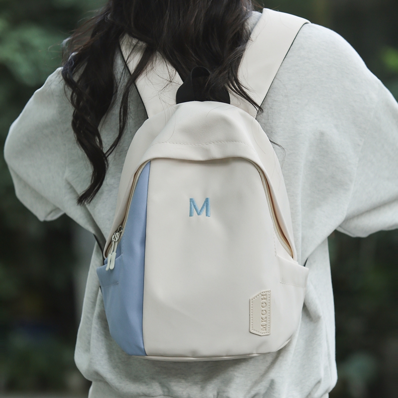 小众设计撞色双肩包小书包