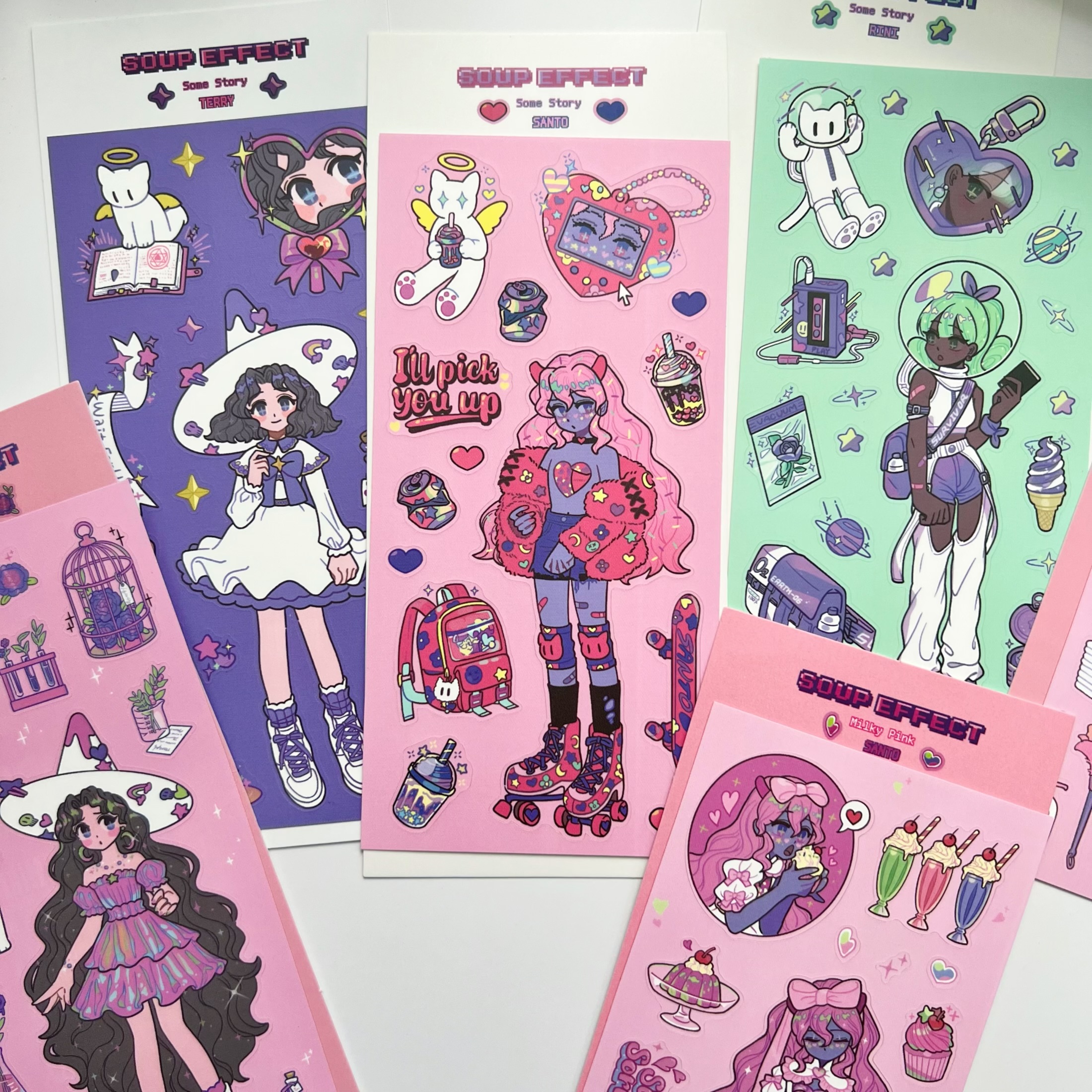 ins魔法女巫人物咕卡贴纸