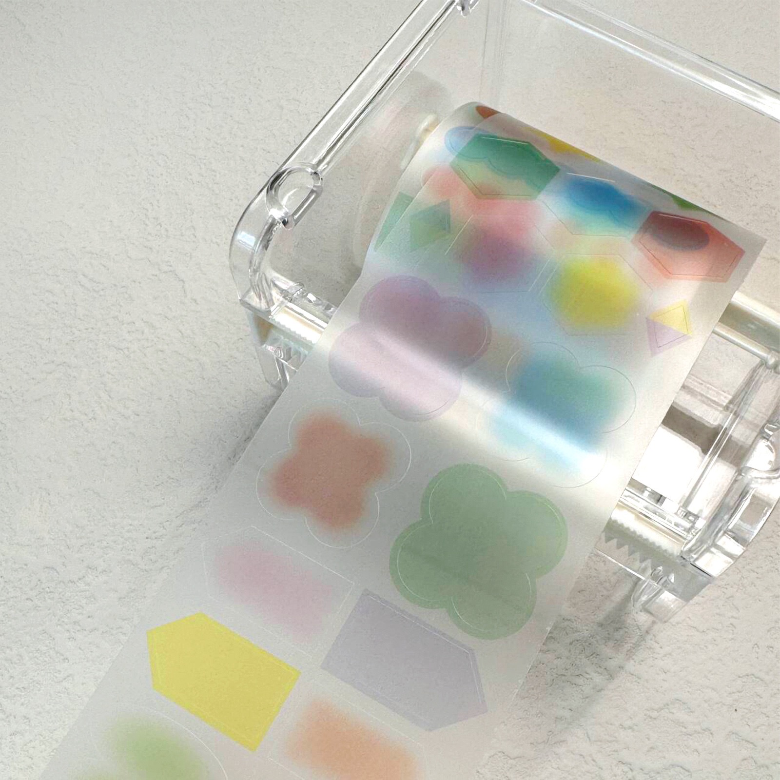 AGUGU光斑PET透明膜切贴纸卷雾面韩系基础手帐胶带几何圆点索引贴