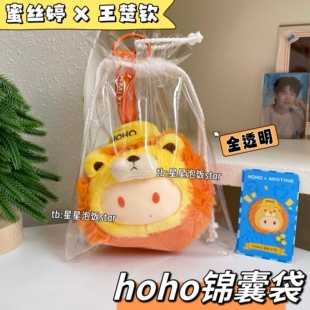 王楚钦hoho娃包17cm保护套收纳袋毛绒娃娃全透明锦囊袋胖娃展示袋