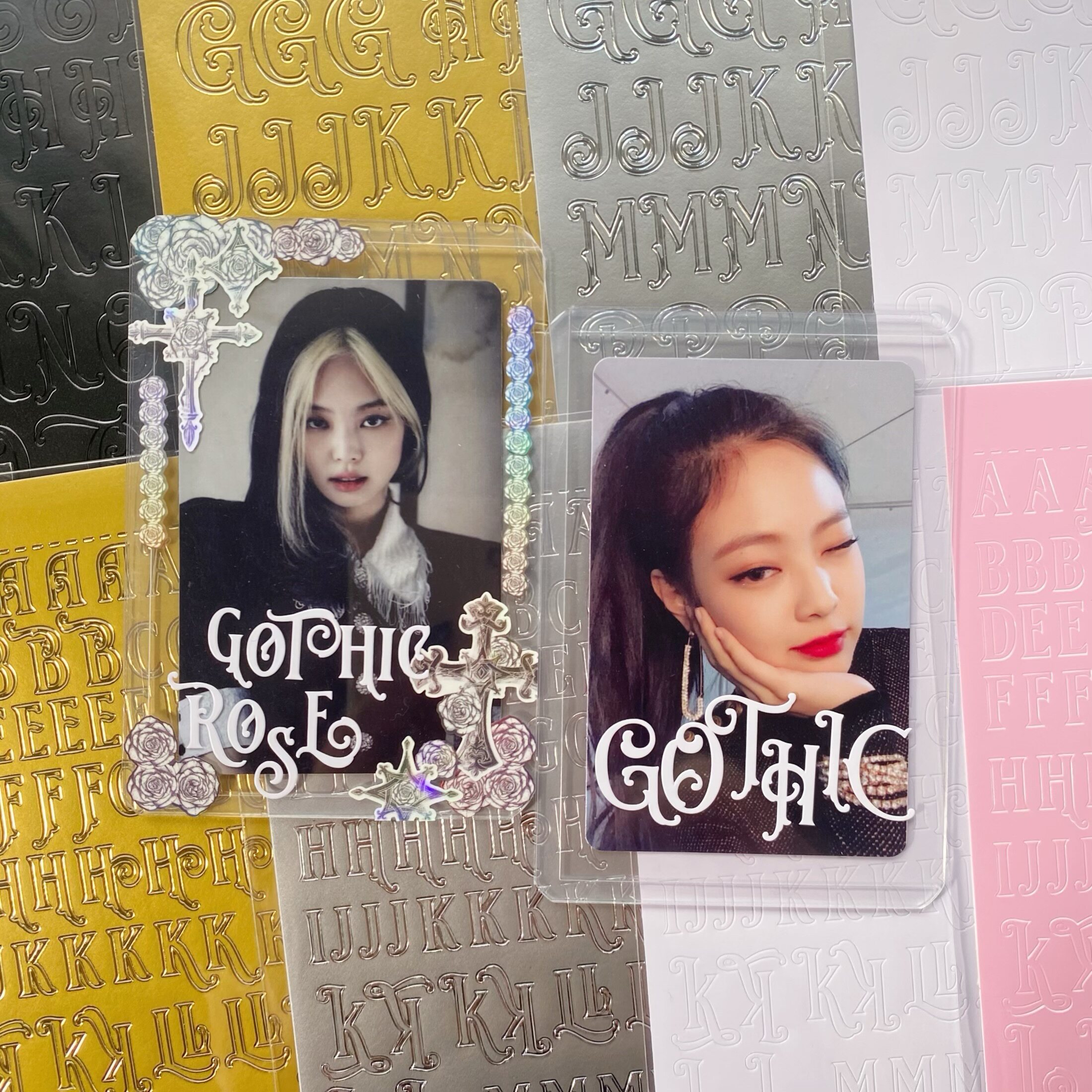 国产原创复古宫廷英文字母字体咕卡贴纸烫金哥特体diy手帐装饰