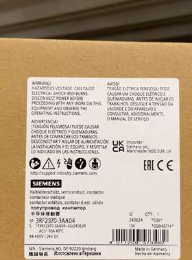 3RF2370-3AA04  单相 3RF2 半导体接触器-议价