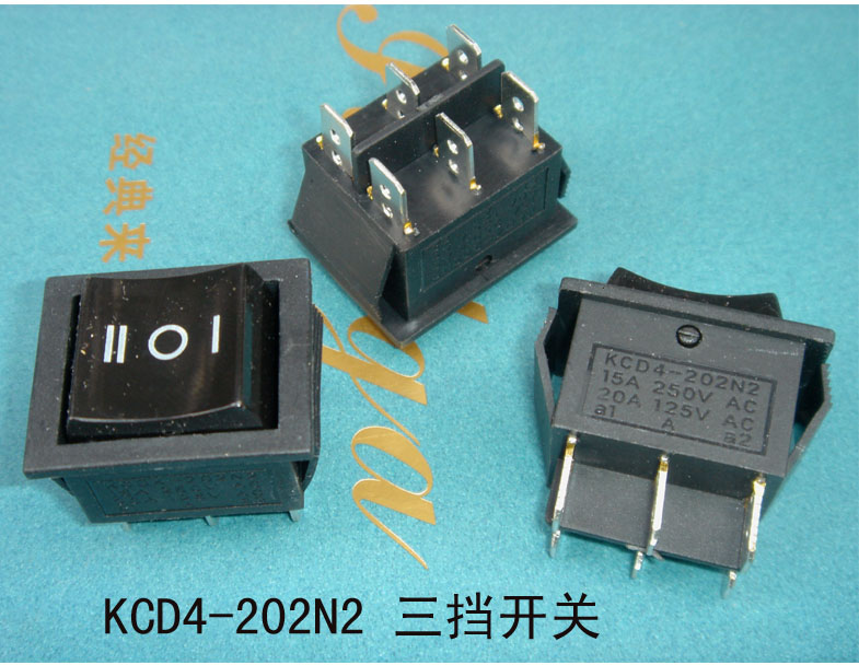 电子产品 电动车专用KCD4-202N2 三挡双控大方开关15A 250V
