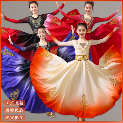 儿童新疆舞蹈演出服维族民族服装