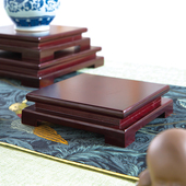 正方形花盆栽花瓶盆景底托财神紫砂壶陶瓷底座高密度板铜器奇石托