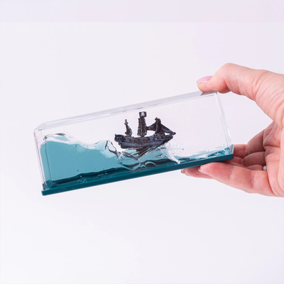 创意新奇海盗船流体漂流瓶